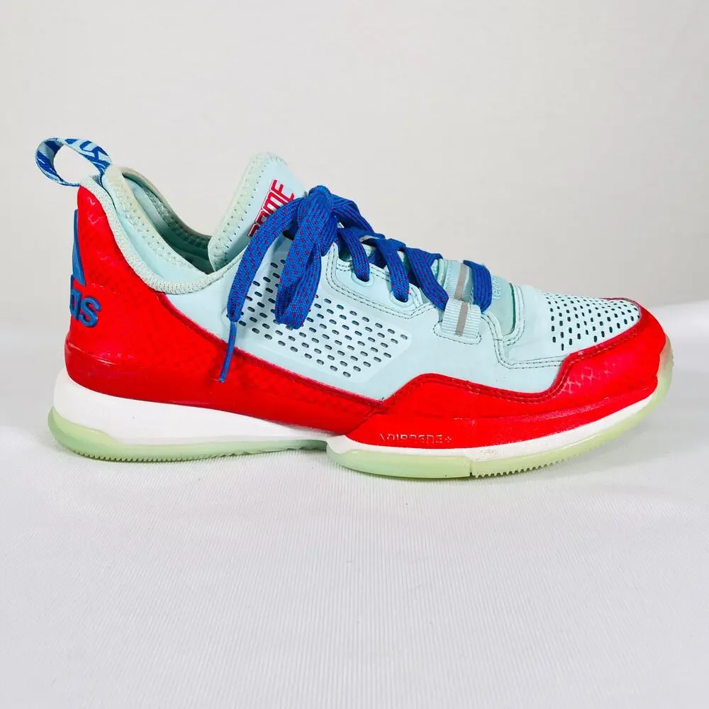 Adidas Mid Top Sneakers Mens 7.5 Red Blue Lillard Oakland Rebels Trainers Shoes